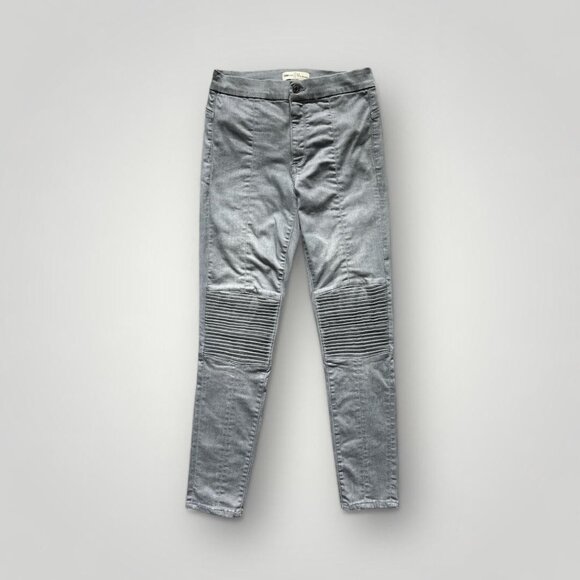 Gap 1969 Pants Womens 27R Ash Grey True Skinny Sculpt Moto Trouser Ribbed Biker - Picture 1 of 9